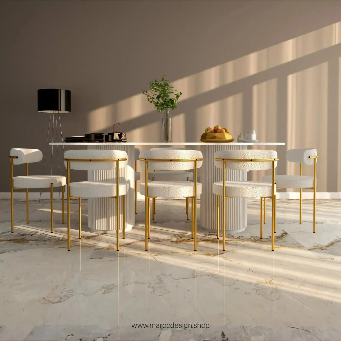 Table à manger design ANGEL 8 places, collection PRESTIGIA – Maroc Design
