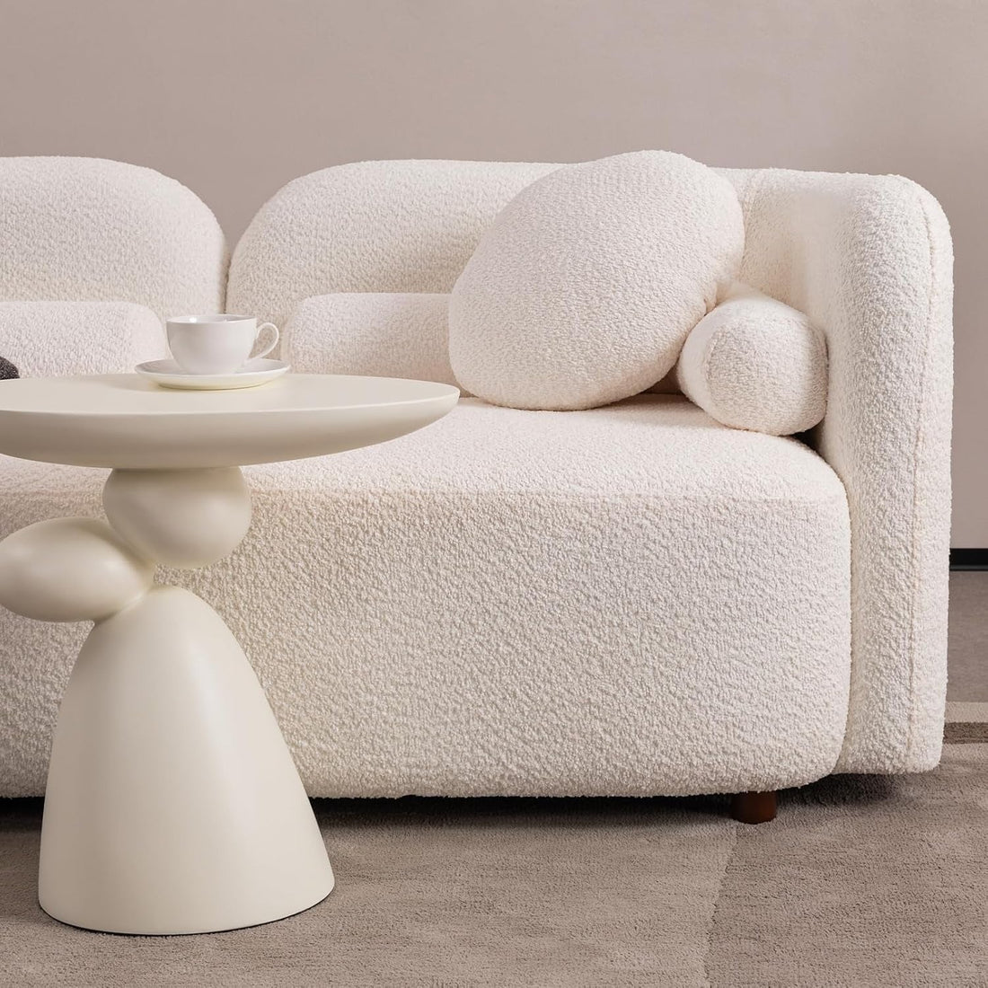 Canapé Dizer en tissu bouclé haut de gamme, style contemporain
