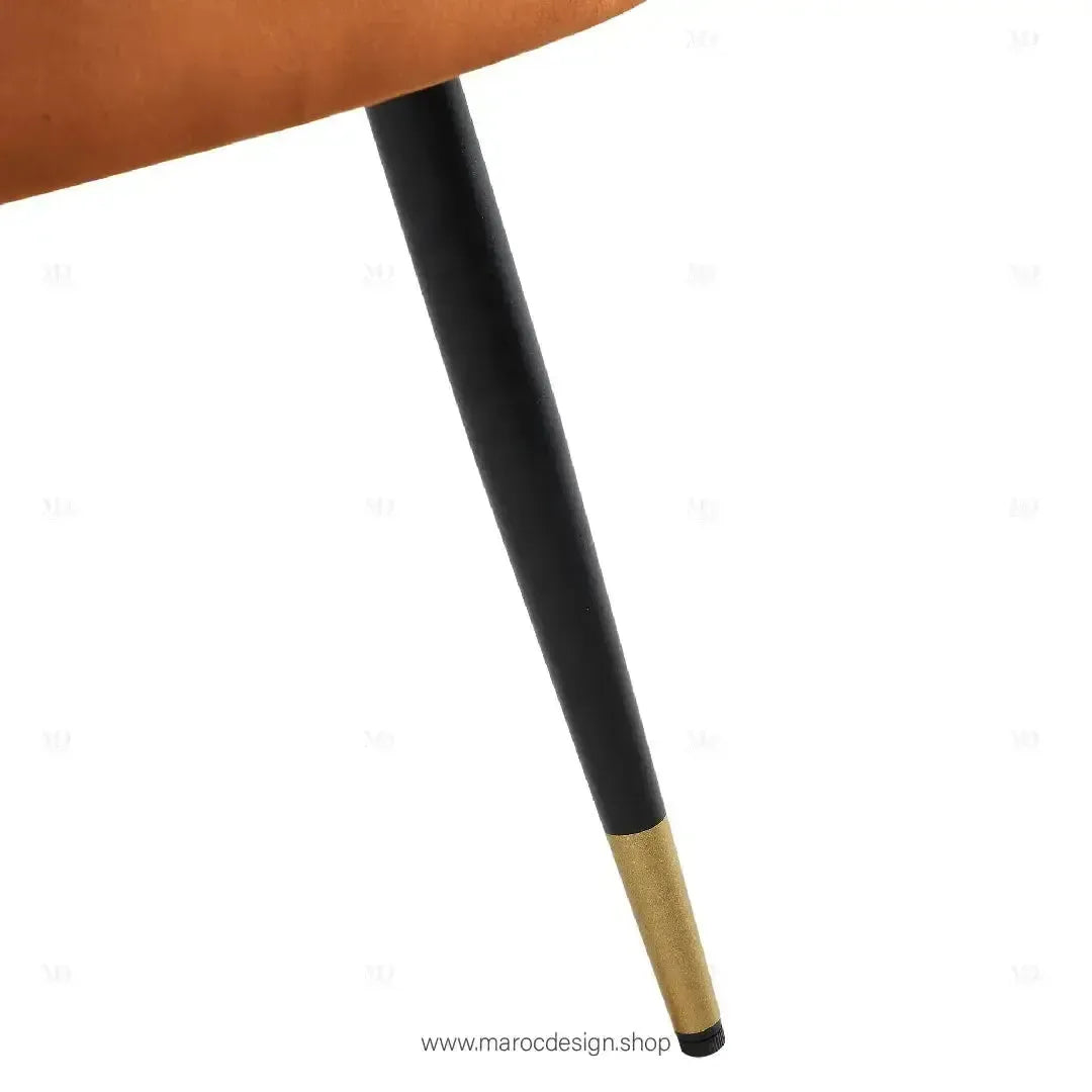 Piètements Noir et doré ARCHY Chaise – Élégance et Confort pour Votre Cuisine / Salle à Manger / By Maroc Design-Chaise, Table à Manger, Chaise Bureau, café Restaurant-Maroc Design-Velours-Noir-Maroc Design