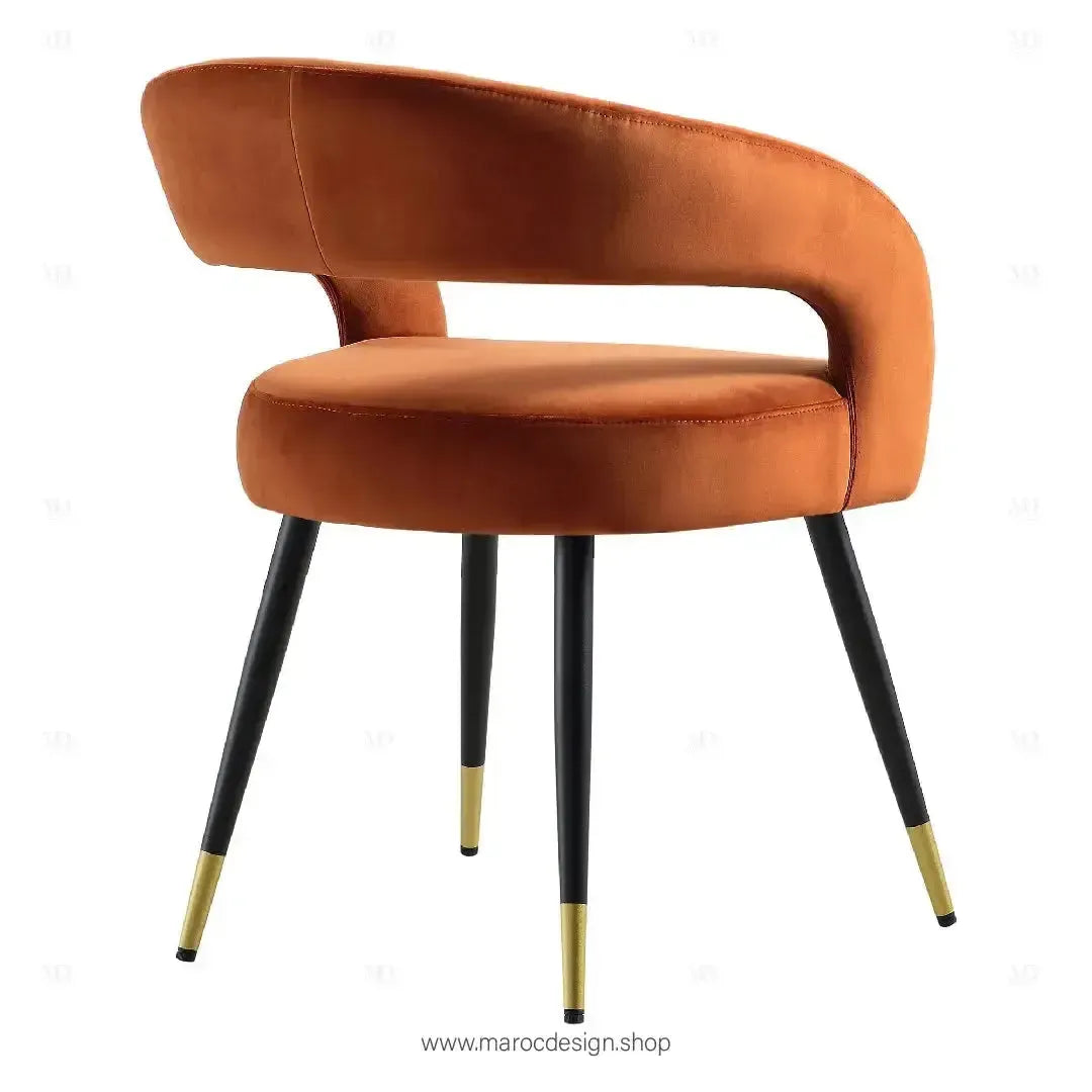 ARCHY-Chaise-Elegance-et-Confort-pour-Votre-Cuisine-Salle-a-Manger-By-Maroc-Design-Chaise-Table-a-Manger-Chaise-Bureau-cafe-Restaurant-Maroc-Design-Velours-Rouge brique