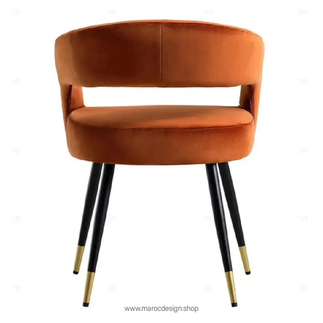 ARCHY-Chaise-Elegance-et-Confort-pour-Votre-Cuisine-Salle-a-Manger-By-Maroc-Design-Chaise-Table-a-Manger-Chaise-Bureau-cafe-Restaurant-Maroc-Design-Velours-Rouge brique