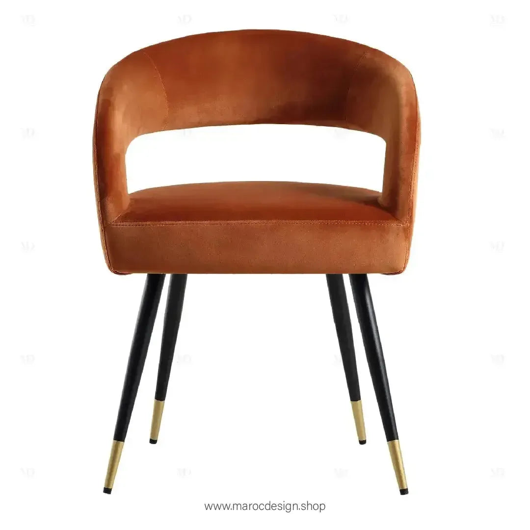 ARCHY-Chaise-Elegance-et-Confort-pour-Votre-Cuisine-Salle-a-Manger-By-Maroc-Design-Chaise-Table-a-Manger-Chaise-Bureau-cafe-Restaurant-Maroc-Design-Velours-Rouge brique