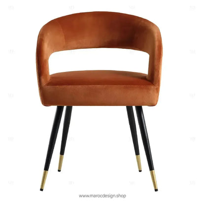 ARCHY-Chaise-Elegance-et-Confort-pour-Votre-Cuisine-Salle-a-Manger-By-Maroc-Design-Chaise-Table-a-Manger-Chaise-Bureau-cafe-Restaurant-Maroc-Design-Velours-Rouge brique