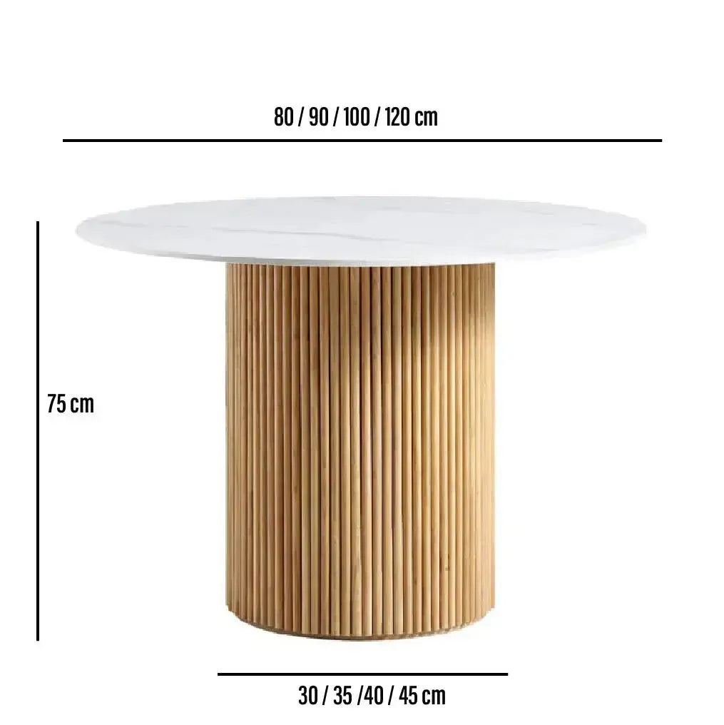 BAMBO TABLE À MANGER – Élégance Moderne pour Votre Salon ou Cuisine-Table à Manger-Maroc Design-80cm-Maroc Design