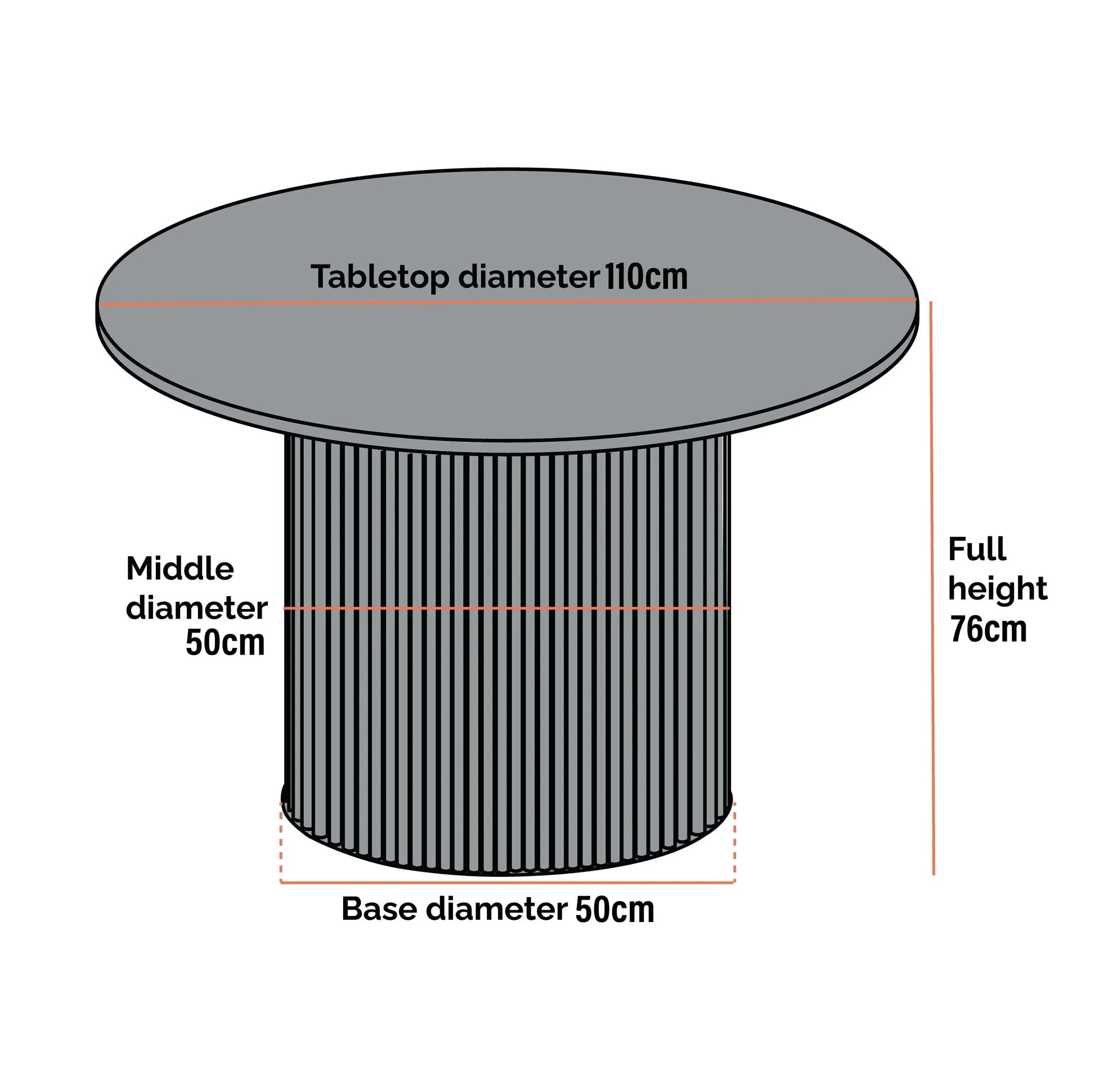 BAMBO TABLE À MANGER – Élégance Moderne pour Votre Salon ou Cuisine-Table à Manger-Maroc Design-80cm-Maroc Design