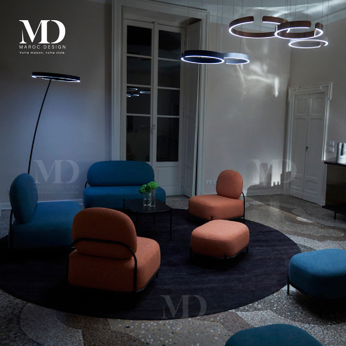 BISTO Collection  – Pack Canapé, Fauteuil et Pouf, Élégance et Confort par Maroc Design