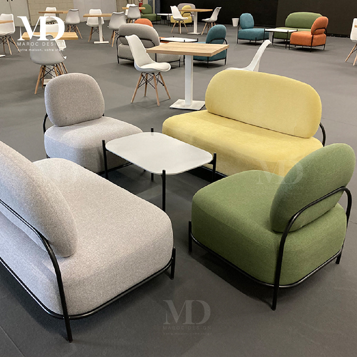 BISTO Collection  – Pack Canapé, Fauteuil et Pouf, Élégance et Confort par Maroc Design