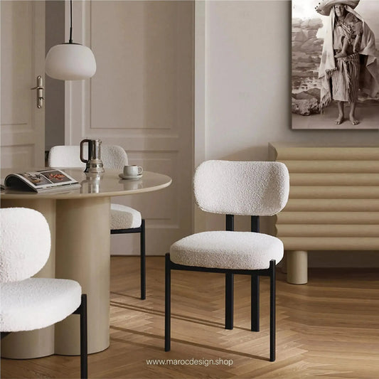 CASTRO - La Chaise minimaliste adapté pour Salle à manger ou Bureau-Chaise, Table à Manger,-Maroc Design-Blanc-Maroc Design