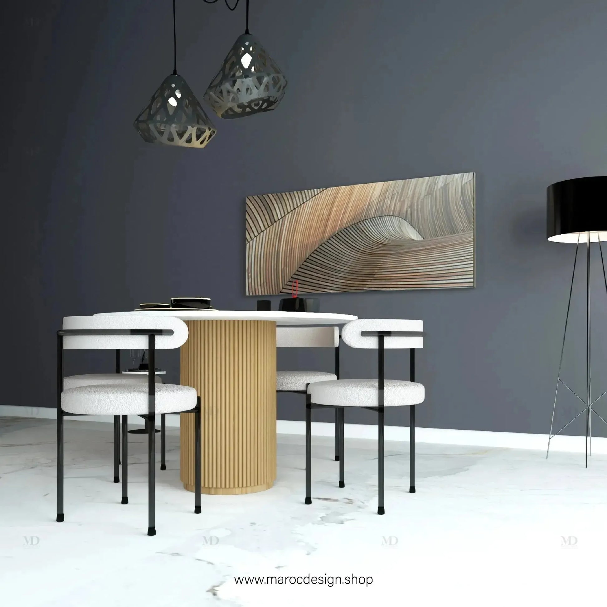 CREMA / Table à Manger / Élégance Moderne / Pilar Collection-Table à Manger-Maroc Design-80cm-Maroc Design
