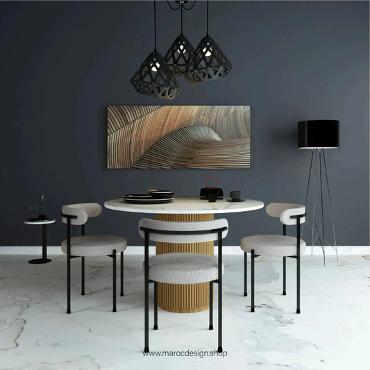 CREMA / Table à Manger / Élégance Moderne / Pilar Collection-Table à Manger-Maroc Design-80cm-Maroc Design