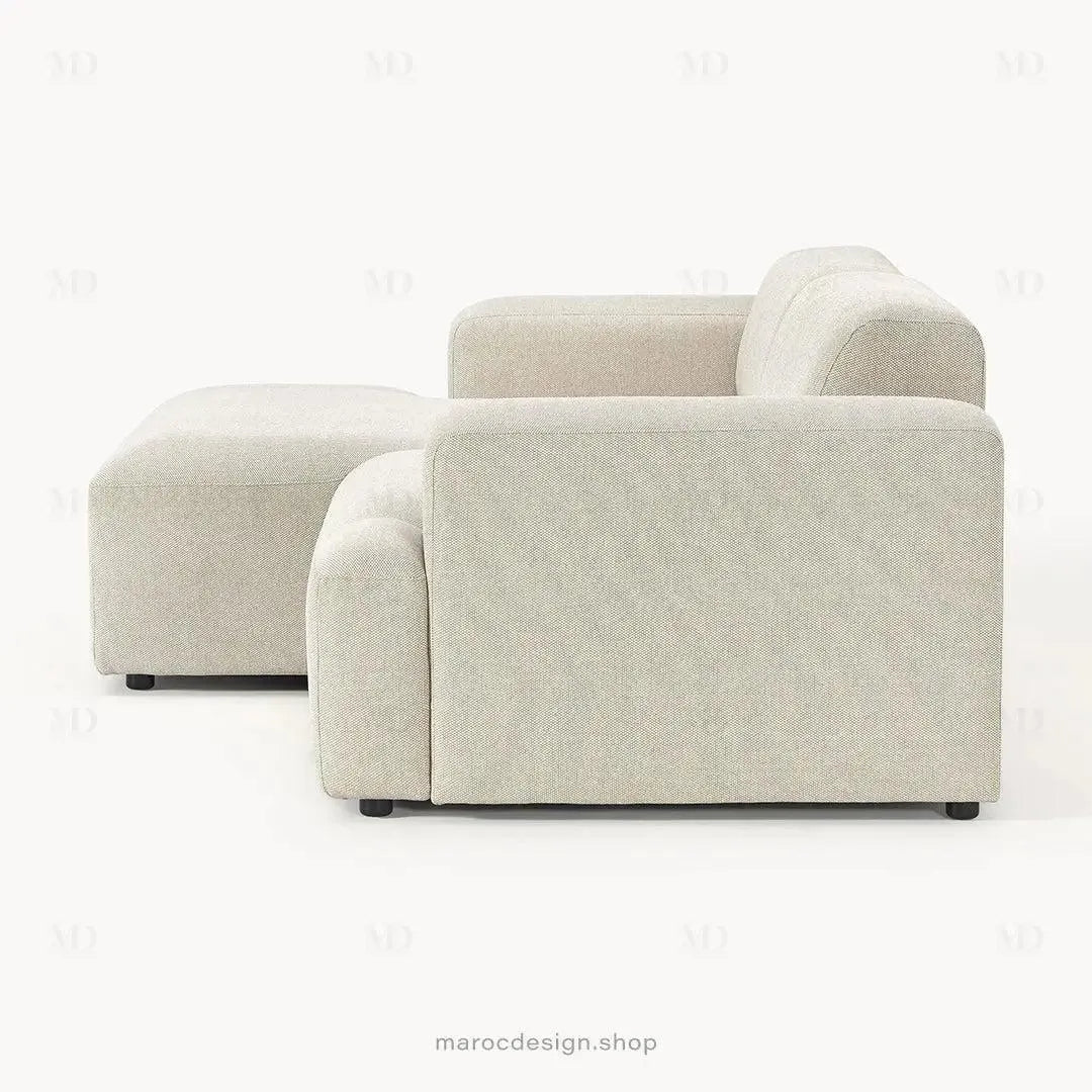 Canapé 2 Places XL MELVANA – Beige Clair Modulaire | Maroc Design-canapé, fauteil, Pouf, Meridienne-Maroc Design-Maroc Design