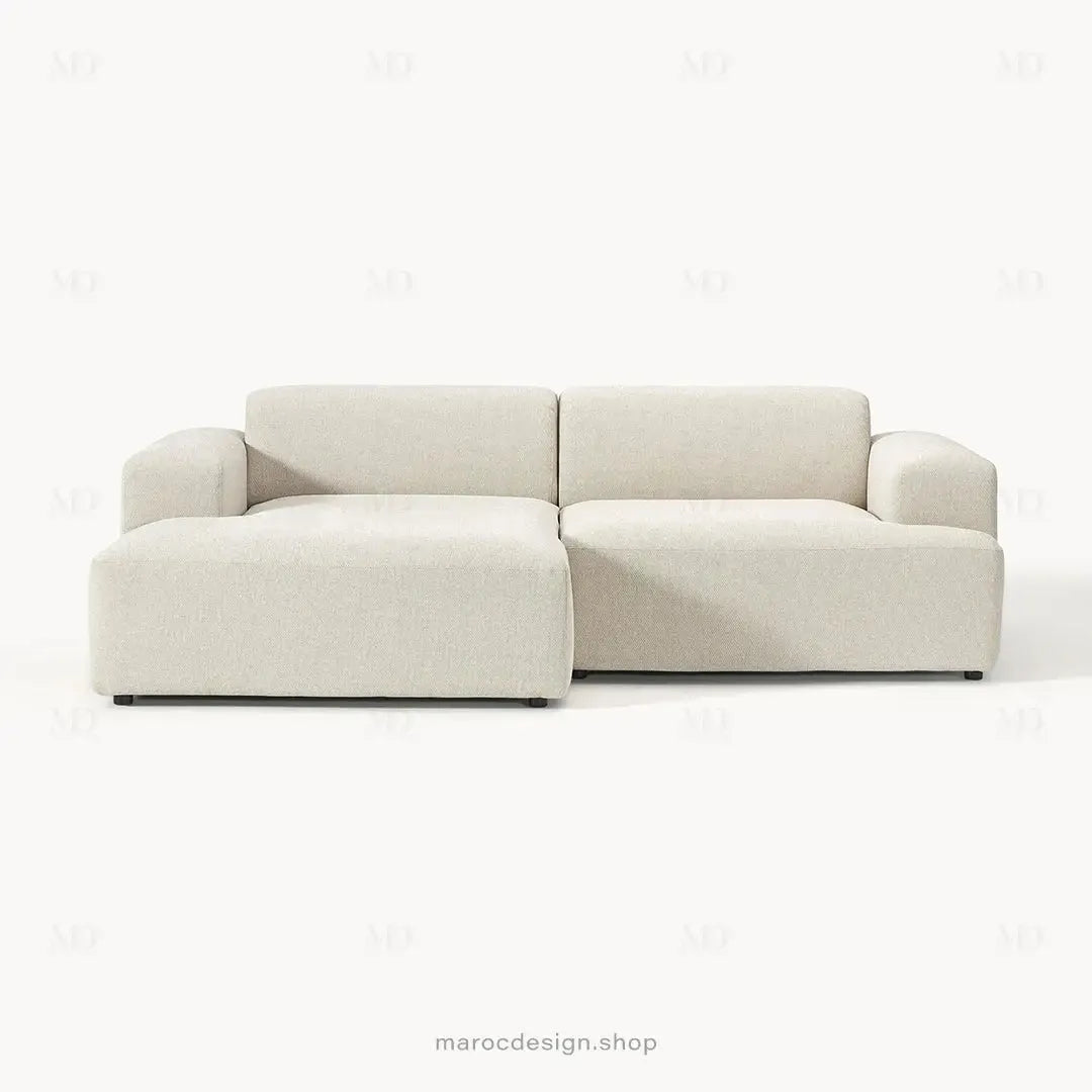 Canapé 2 Places XL MELVANA – Beige Clair Modulaire | Maroc Design-canapé, fauteil, Pouf, Meridienne-Maroc Design-Maroc Design