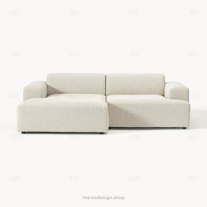 Canapé 2 Places XL MELVANA – Beige Clair Modulaire | Maroc Design-canapé, fauteil, Pouf, Meridienne-Maroc Design-Maroc Design