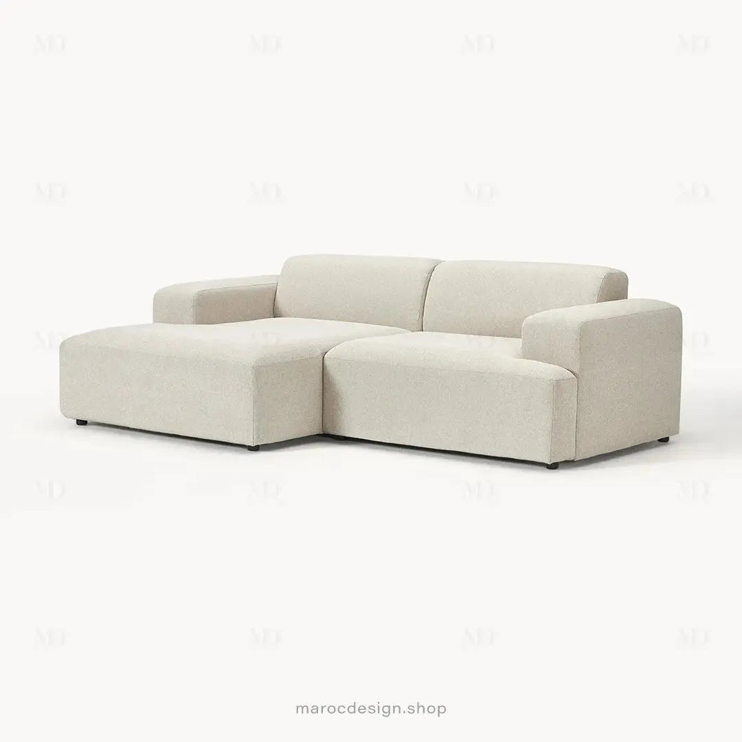 Canapé 2 Places XL MELVANA – Beige Clair Modulaire | Maroc Design-canapé, fauteil, Pouf, Meridienne-Maroc Design-Maroc Design