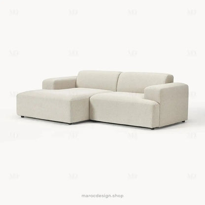 Canapé 2 Places XL MELVANA – Beige Clair Modulaire | Maroc Design-canapé, fauteil, Pouf, Meridienne-Maroc Design-Maroc Design