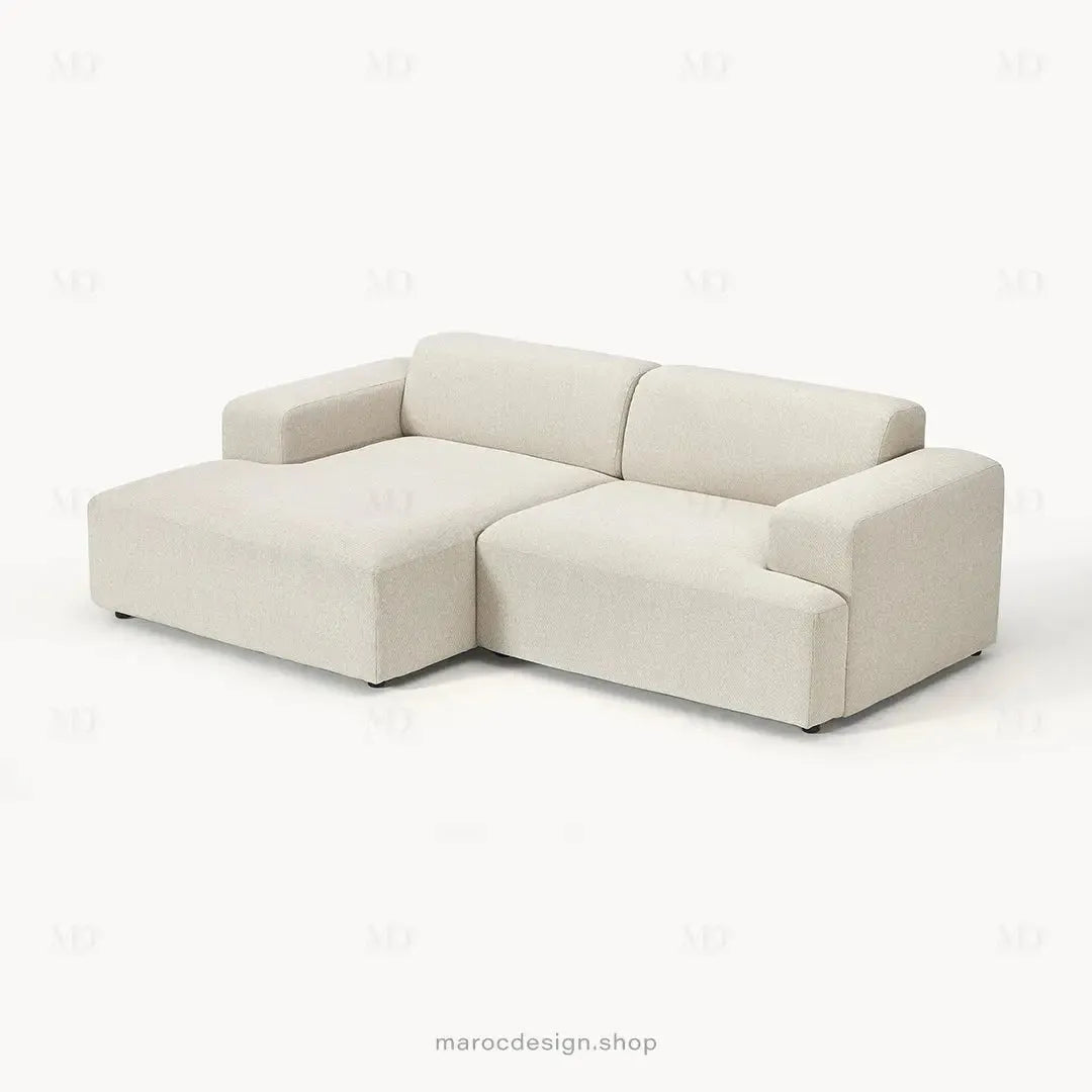 Canapé 2 Places XL MELVANA – Beige Clair Modulaire | Maroc Design-canapé, fauteil, Pouf, Meridienne-Maroc Design-Maroc Design