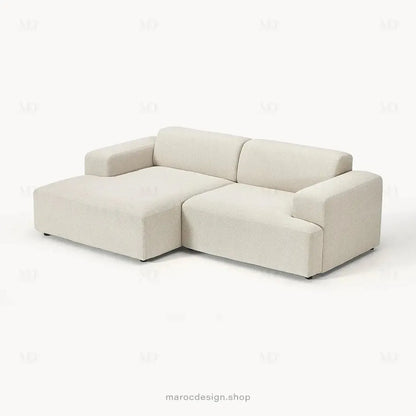 Canapé 2 Places XL MELVANA – Beige Clair Modulaire | Maroc Design-canapé, fauteil, Pouf, Meridienne-Maroc Design-Maroc Design