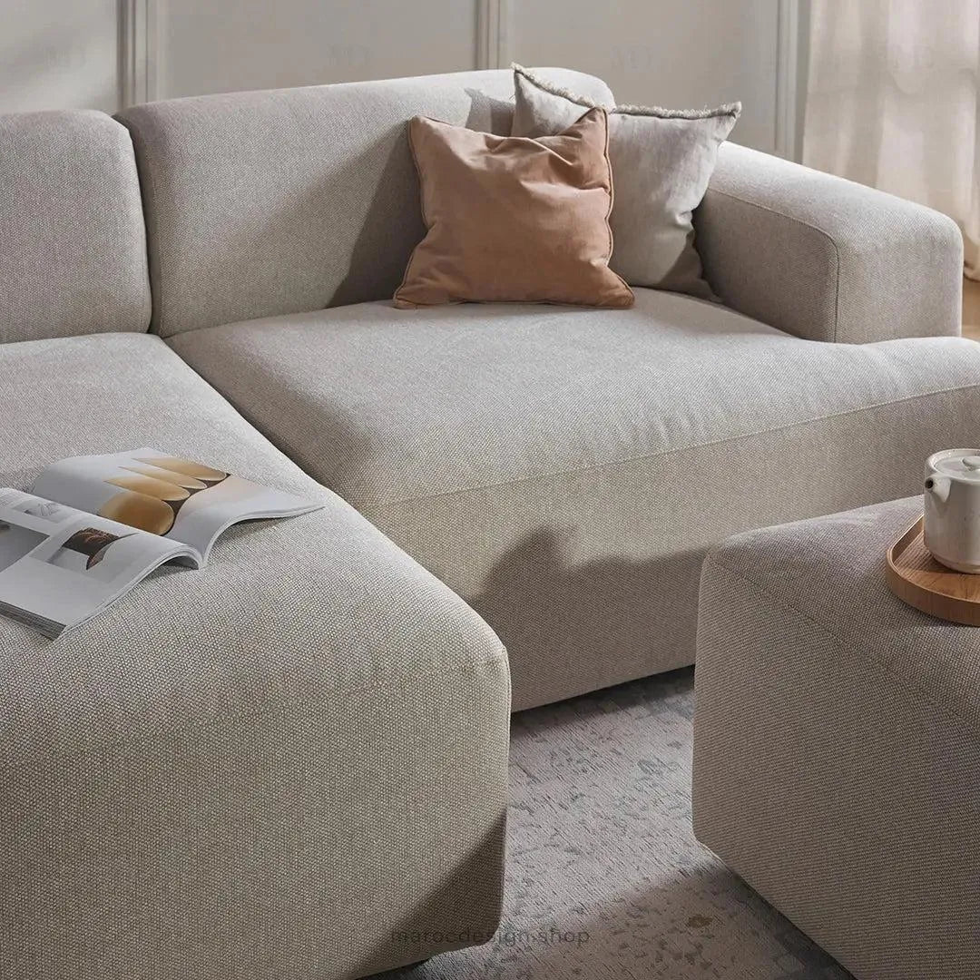 Canapé 2 Places XL MELVANA – Beige Clair Modulaire | Maroc Design-canapé, fauteil, Pouf, Meridienne-Maroc Design-Maroc Design