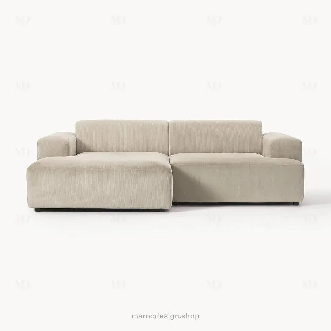 Canapé 2 Places XL MELVANA – Beige Modulaire | Maroc Design-canapé, fauteil, Pouf, Meridienne-Maroc Design-Maroc Design