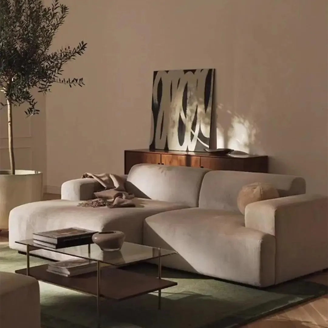 Canapé 2 Places XL MELVANA – Beige Modulaire | Maroc Design-canapé, fauteil, Pouf, Meridienne-Maroc Design-Maroc Design