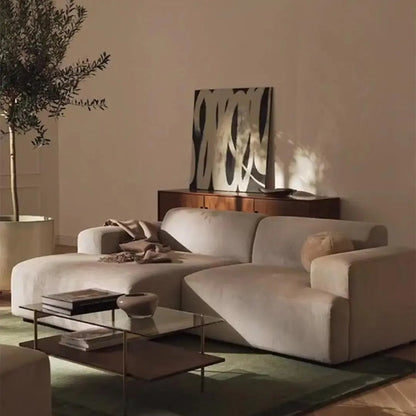 Canapé 2 Places XL MELVANA – Beige Modulaire | Maroc Design-canapé, fauteil, Pouf, Meridienne-Maroc Design-Maroc Design