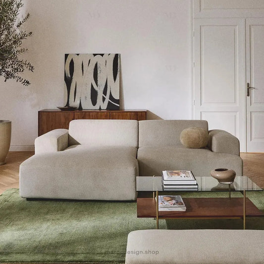 Canapé 2 Places XL MELVANA – Beige Modulaire | Maroc Design-canapé, fauteil, Pouf, Meridienne-Maroc Design-Maroc Design