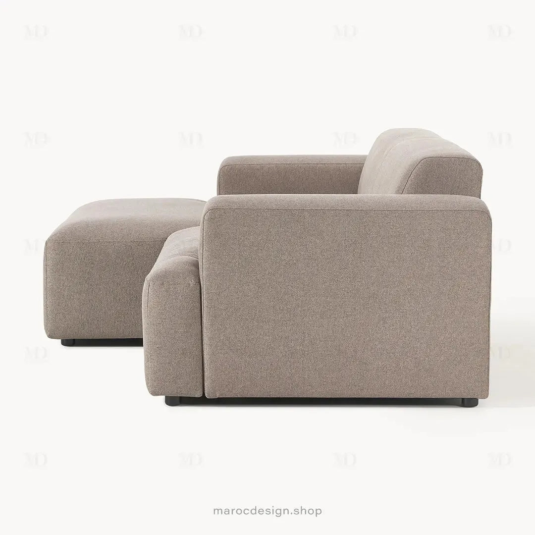 Canapé 2 Places XL MELVANA – Beige Taupe Modulaire | Maroc Design-canapé, fauteil, Pouf, Meridienne-Maroc Design-Maroc Design