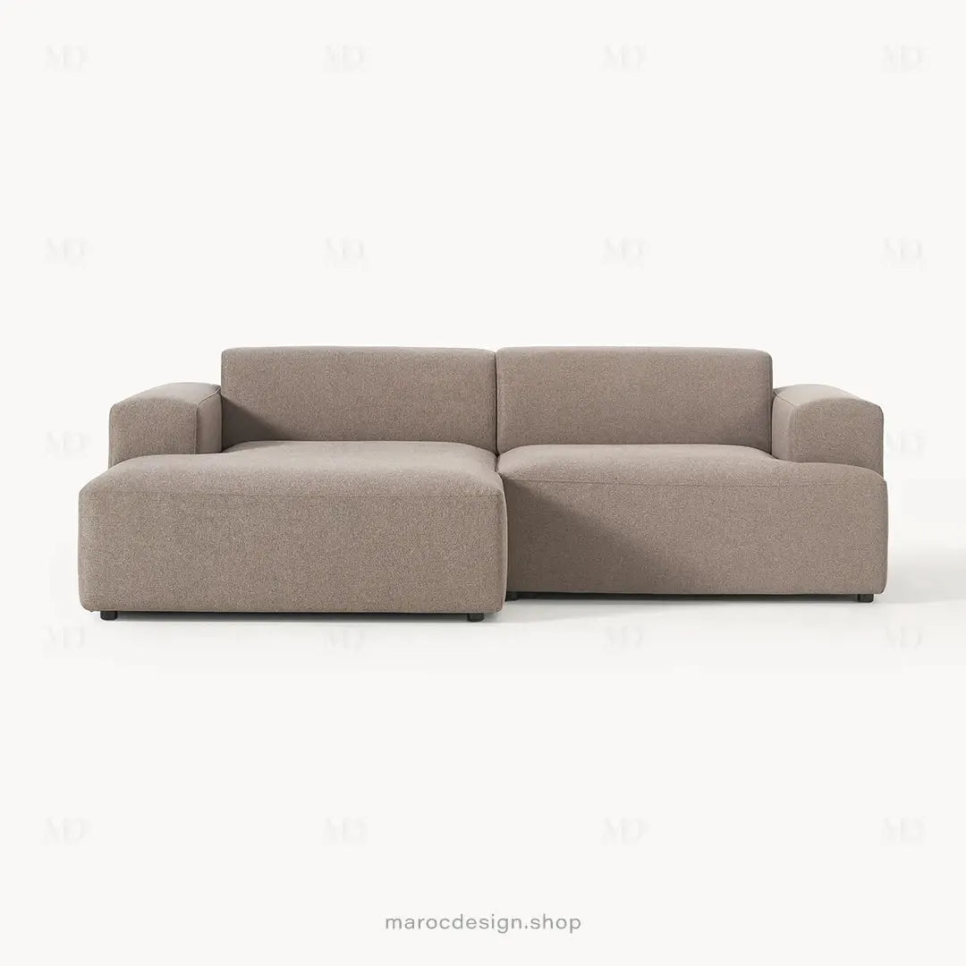Canapé 2 Places XL MELVANA – Beige Taupe Modulaire | Maroc Design-canapé, fauteil, Pouf, Meridienne-Maroc Design-Maroc Design