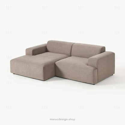 Canapé 2 Places XL MELVANA – Beige Taupe Modulaire | Maroc Design-canapé, fauteil, Pouf, Meridienne-Maroc Design-Maroc Design