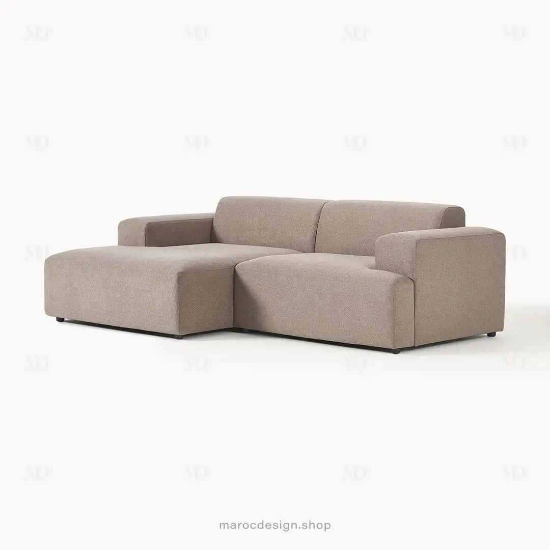 Canapé 2 Places XL MELVANA – Beige Taupe Modulaire | Maroc Design-canapé, fauteil, Pouf, Meridienne-Maroc Design-Maroc Design