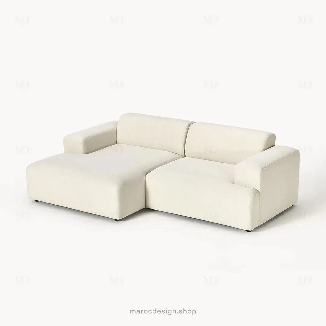 Canapé 2 Places XL MELVANA – Blanc Cassé Modulaire | Maroc Design-canapé, fauteil, Pouf, Meridienne-Maroc Design-Maroc Design