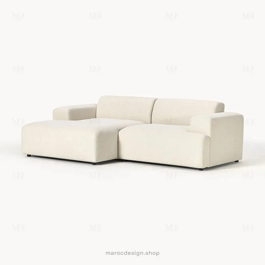 Canapé 2 Places XL MELVANA – Blanc Cassé Modulaire | Maroc Design-canapé, fauteil, Pouf, Meridienne-Maroc Design-Maroc Design