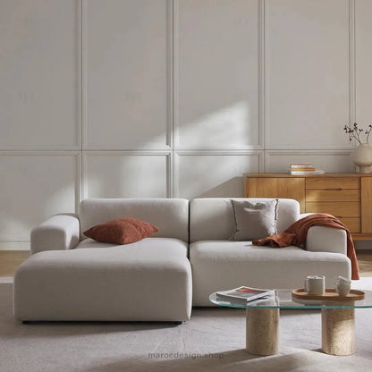 Canapé 2 Places XL MELVANA – Blanc Cassé Modulaire | Maroc Design-canapé, fauteil, Pouf, Meridienne-Maroc Design-Maroc Design