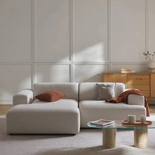 Canapé 2 Places XL MELVANA – Blanc Cassé Modulaire | Maroc Design-canapé, fauteil, Pouf, Meridienne-Maroc Design-Maroc Design