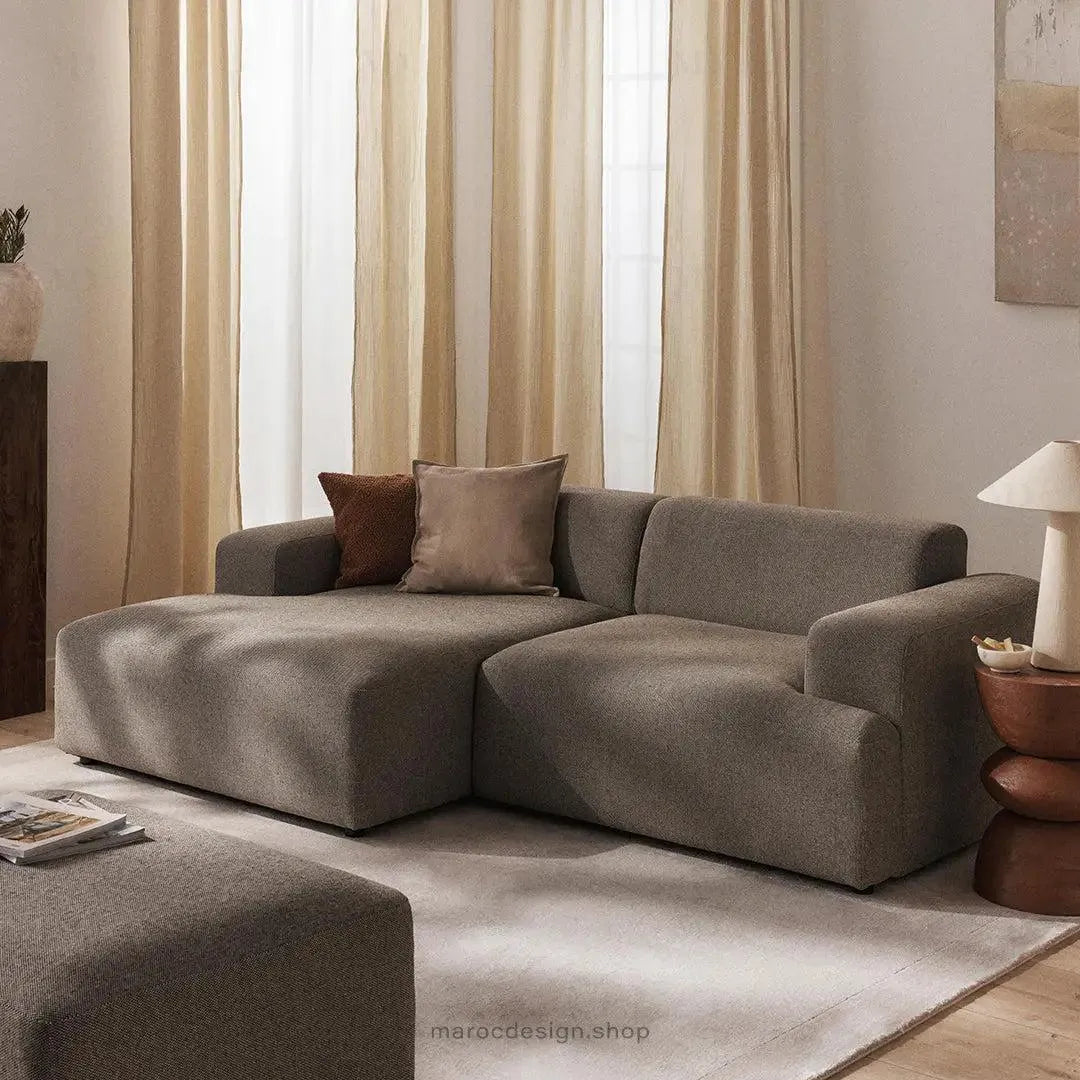 Canapé 2 Places XL MELVANA – Grège Modulaire | Maroc Design-canapé, fauteil, Pouf, Meridienne-Maroc Design-Maroc Design