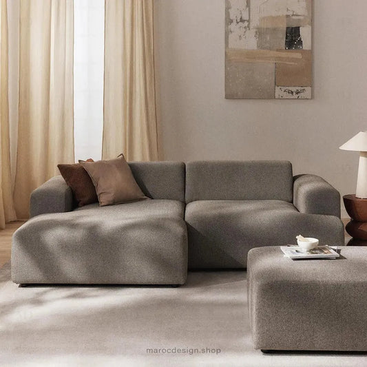 Canapé 2 Places XL MELVANA – Grège Modulaire | Maroc Design-canapé, fauteil, Pouf, Meridienne-Maroc Design-Maroc Design
