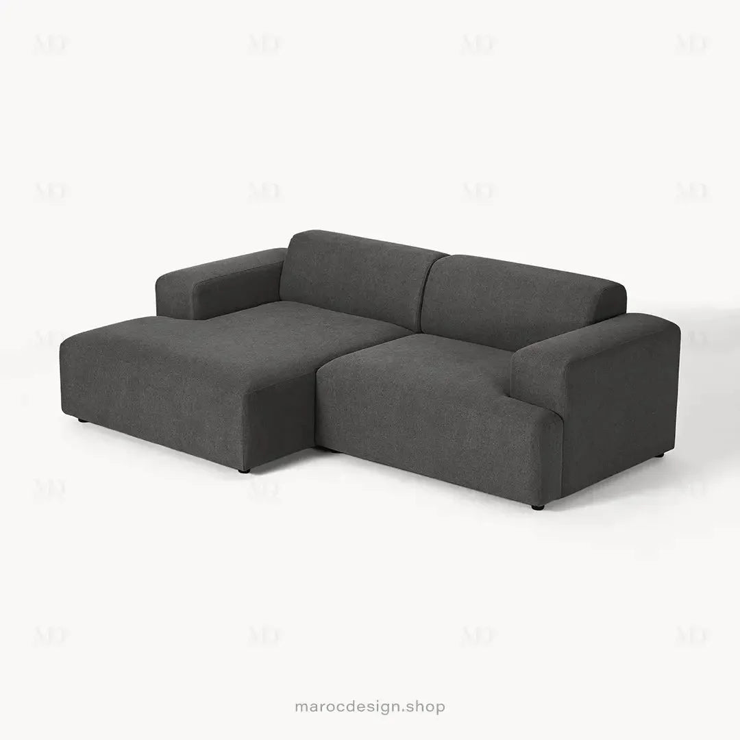 Canapé 2 Places XL MELVANA – Gris Anthracite Modulaire | Maroc Desig-canapé, fauteil, Pouf, Meridienne-Maroc Design-Maroc Design