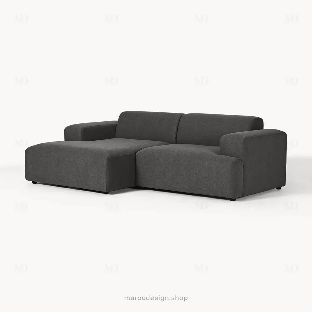 Canapé 2 Places XL MELVANA – Gris Anthracite Modulaire | Maroc Desig-canapé, fauteil, Pouf, Meridienne-Maroc Design-Maroc Design