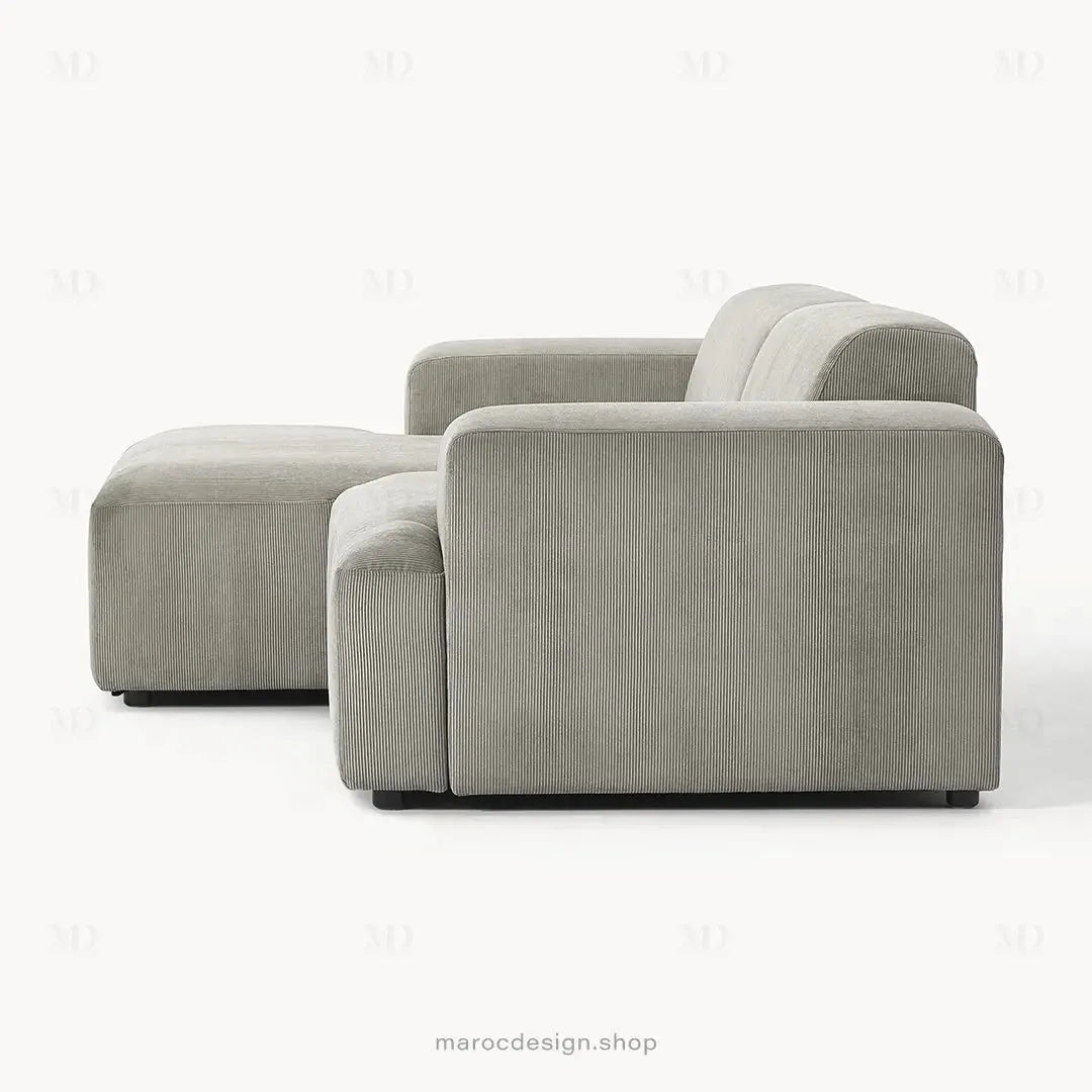 Canapé 2 Places XL MELVANA – Gris Clair Modulaire | Maroc Design-canapé, fauteil, Pouf, Meridienne-Maroc Design-Maroc Design