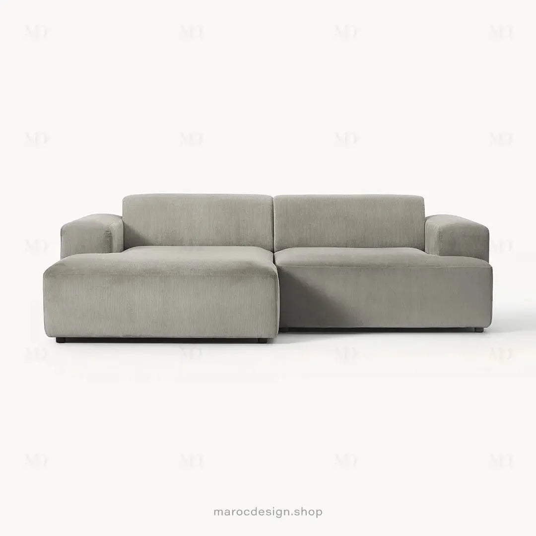 Canapé 2 Places XL MELVANA – Gris Clair Modulaire | Maroc Design-canapé, fauteil, Pouf, Meridienne-Maroc Design-Maroc Design