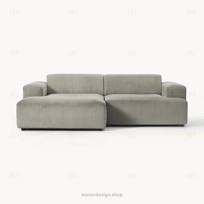 Canapé 2 Places XL MELVANA – Gris Clair Modulaire | Maroc Design-canapé, fauteil, Pouf, Meridienne-Maroc Design-Maroc Design