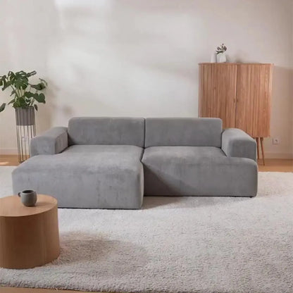 Canapé 2 Places XL MELVANA – Gris Clair Modulaire | Maroc Design-canapé, fauteil, Pouf, Meridienne-Maroc Design-Maroc Design