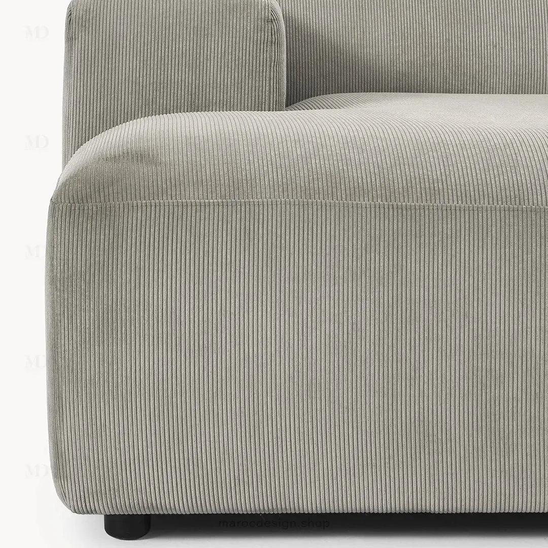 Canapé 2 Places XL MELVANA – Gris Clair Modulaire | Maroc Design-canapé, fauteil, Pouf, Meridienne-Maroc Design-Maroc Design