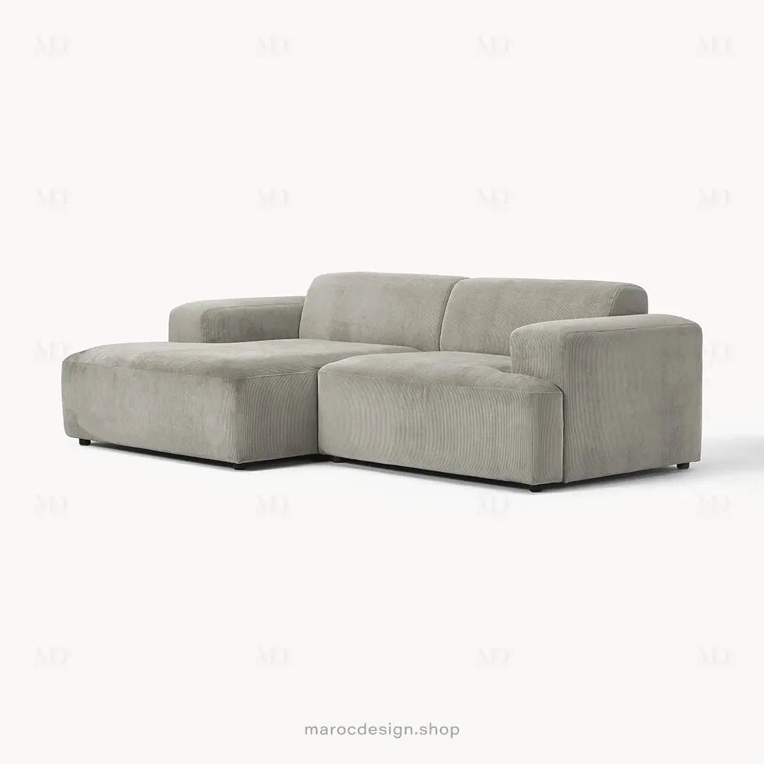 Canapé 2 Places XL MELVANA – Gris Clair Modulaire | Maroc Design-canapé, fauteil, Pouf, Meridienne-Maroc Design-Maroc Design