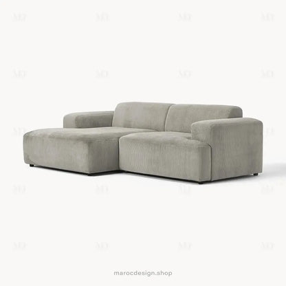 Canapé 2 Places XL MELVANA – Gris Clair Modulaire | Maroc Design-canapé, fauteil, Pouf, Meridienne-Maroc Design-Maroc Design