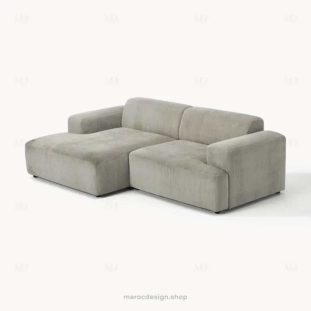 Canapé 2 Places XL MELVANA – Gris Clair Modulaire | Maroc Design-canapé, fauteil, Pouf, Meridienne-Maroc Design-Maroc Design