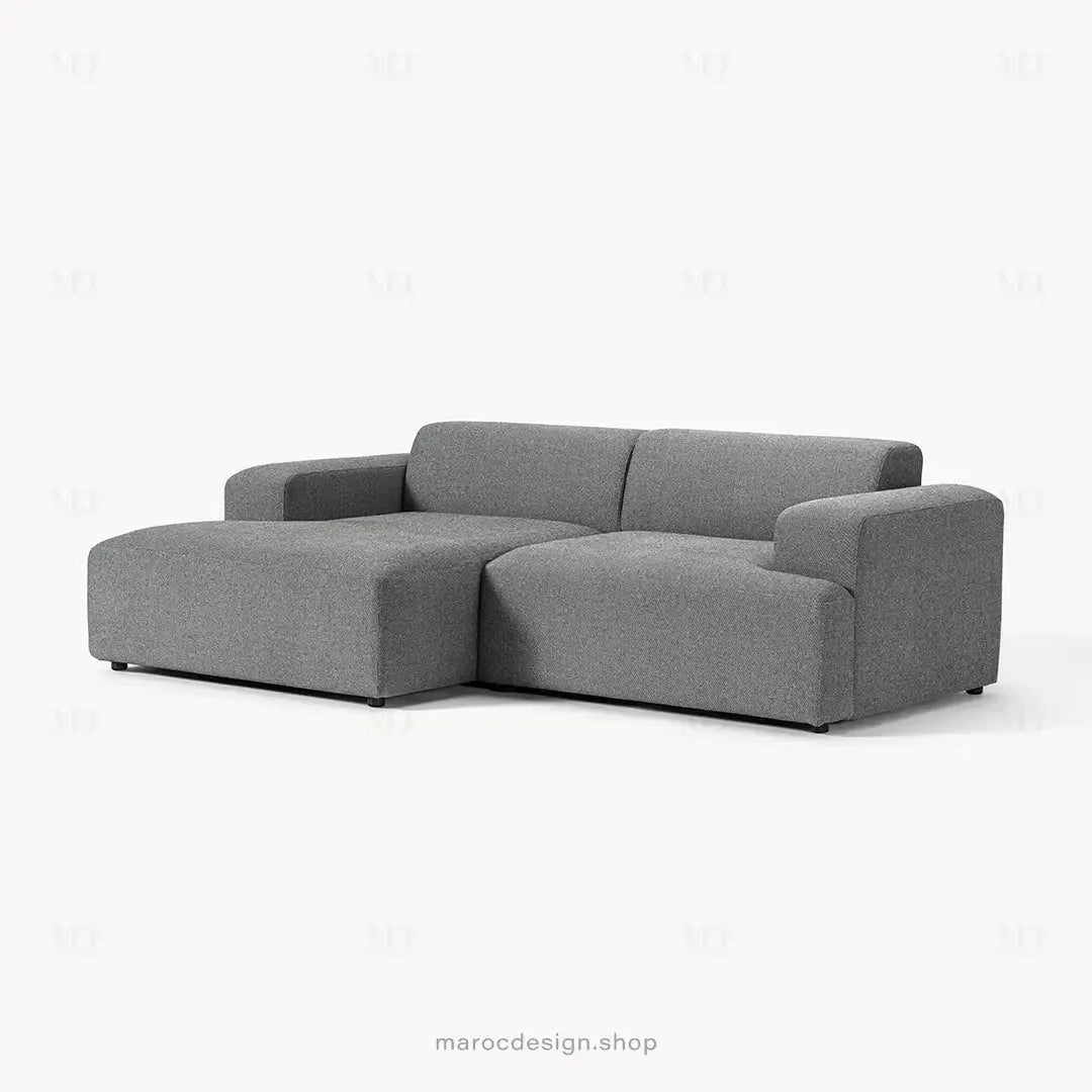 Canapé 2 Places XL MELVANA – Gris Foncé | Maroc Design-canapé, fauteil, Pouf, Meridienne-Maroc Design-Maroc Design
