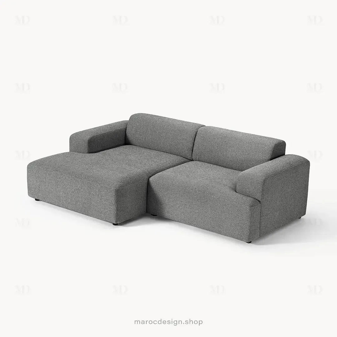 Canapé 2 Places XL MELVANA – Gris Foncé | Maroc Design-canapé, fauteil, Pouf, Meridienne-Maroc Design-Maroc Design