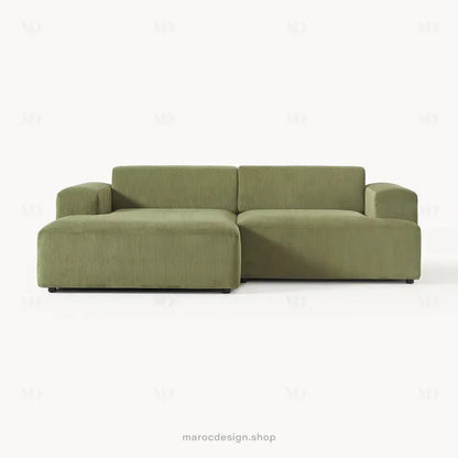 Canapé 2 Places XL MELVANA – Vert Olive Modulaire | Maroc Design-canapé, fauteil, Pouf, Meridienne-Maroc Design-Maroc Design
