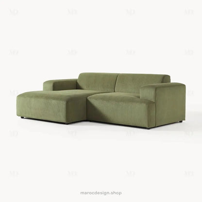 Canapé 2 Places XL MELVANA – Vert Olive Modulaire | Maroc Design-canapé, fauteil, Pouf, Meridienne-Maroc Design-Maroc Design